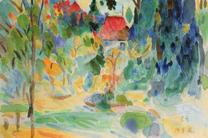Château de Pretzfeld derrière les arbres - Curt Herrmann
